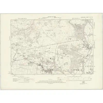 1919 Map of Derbyshire XVI.NE, 1923 Print