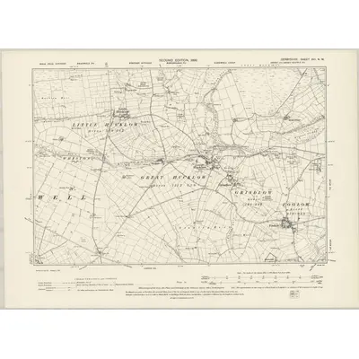 1897 Map of Derbyshire XVI.NW, 1899 Print