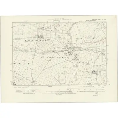 1919 Map of Derbyshire XVI.NW, 1923 Print