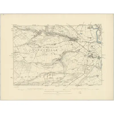 1878 Map of Derbyshire XVI.SE, 1883 Print