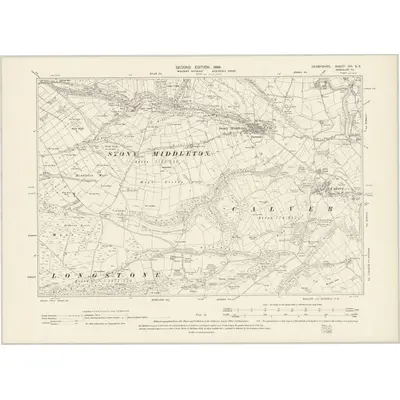 1897 Map of Derbyshire XVI.SE, 1899 Print