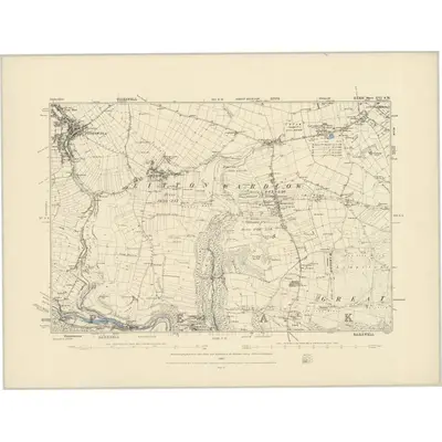 1878 Map of Derbyshire XVI.SW, 1883 Print