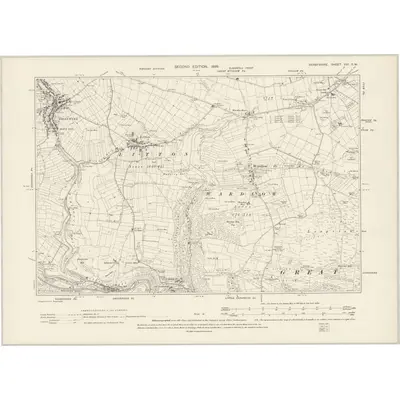 1897 Map of Derbyshire XVI.SW, 1899 Print