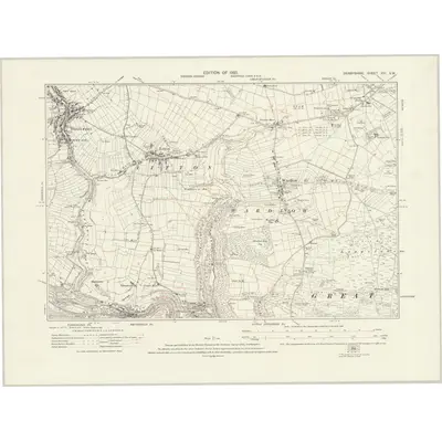 1919 Map of Derbyshire XVI.SW, 1923 Print