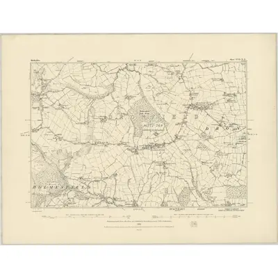 1876 Map of Derbyshire XVII.NE, 1883 Print