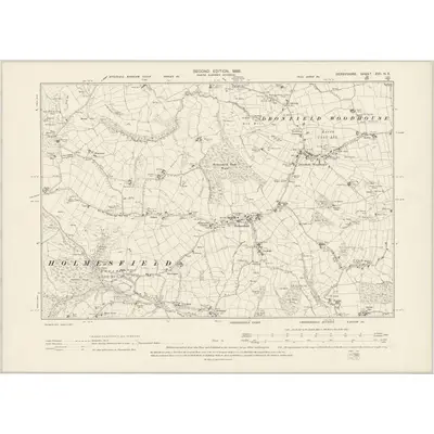 1897 Map of Derbyshire XVII.NE, 1899 Print