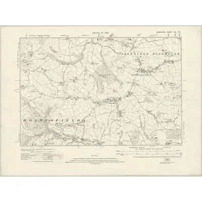 1919 Map of Derbyshire XVII.NE, 1923 Print
