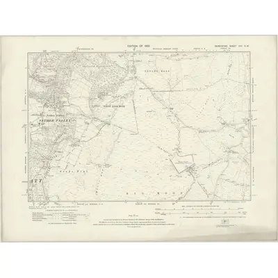 1919 Map of Derbyshire XVII.NW, 1923 Print