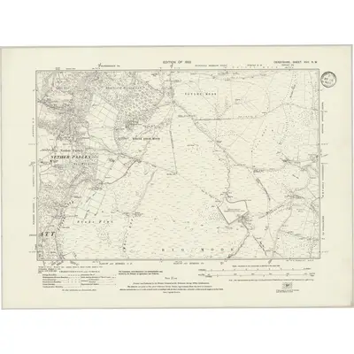 1919 Map of Derbyshire XVII.NW, 1933 Print