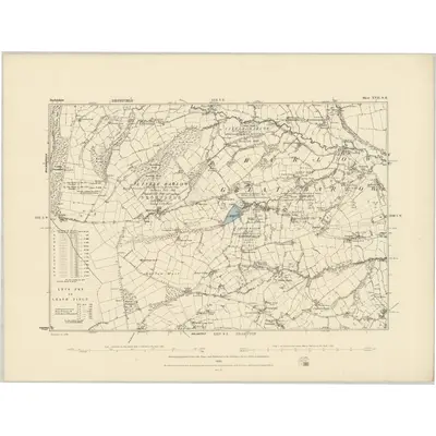 1876 Map of Derbyshire XVII.SE, 1883 Print