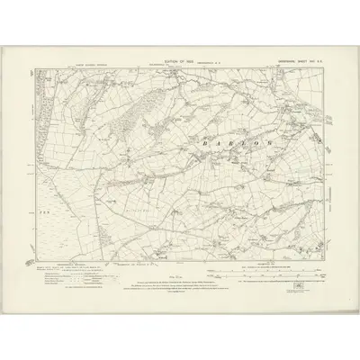 1919 Map of Derbyshire XVII.SE, 1923 Print