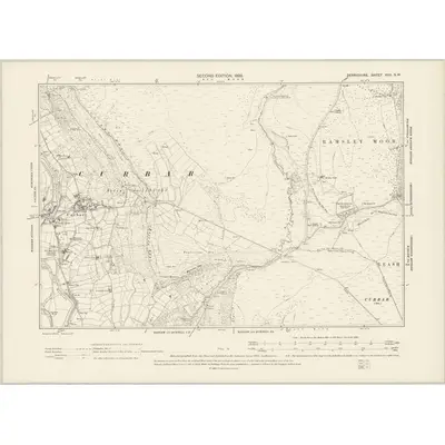 1897 Map of Derbyshire XVII.SW, 1899 Print