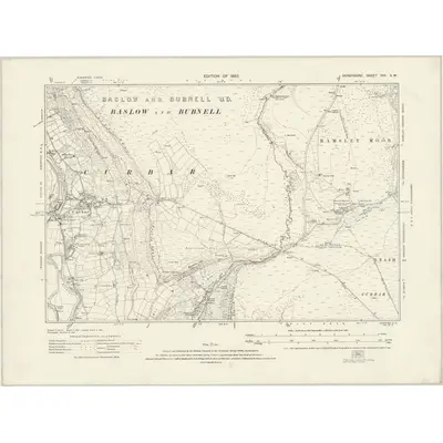1919 Map of Derbyshire XVII.SW, 1923 Print