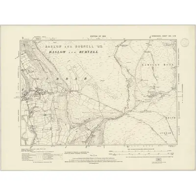 1919 Map of Derbyshire XVII.SW, 1937 Print