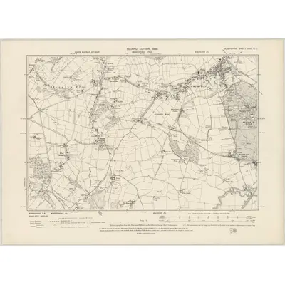 1897 Map of Derbyshire XVIII.NE, 1899 Print