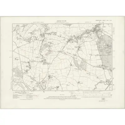 1914 Map of Derbyshire XVIII.NE, 1921 Print