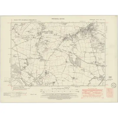 1945 Map of Derbyshire XVIII.NE, 1950 Print