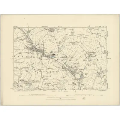 1875 Map of Derbyshire XVIII.NW, 1883 Print