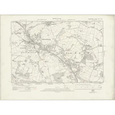 1914 Map of Derbyshire XVIII.NW, 1921 Print