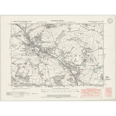 1938 Map of Derbyshire XVIII.NW, 1946 Print