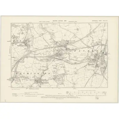 1897 Map of Derbyshire XVIII.SE, 1899 Print