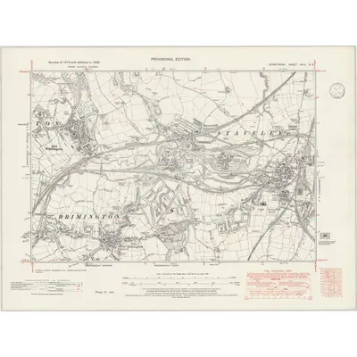 1938 Map of Derbyshire XVIII.SE, 1946 Print