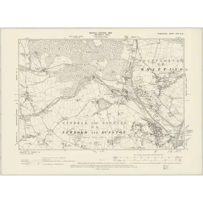 1897 Map of Derbyshire XVIII.SW, 1899 Print