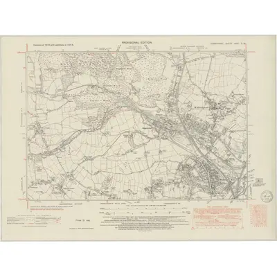 1945 Map of Derbyshire XVIII.SW, 1950 Print