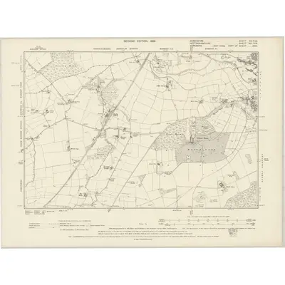 1897 Map of Derbyshire XX.NW, 1899 Print