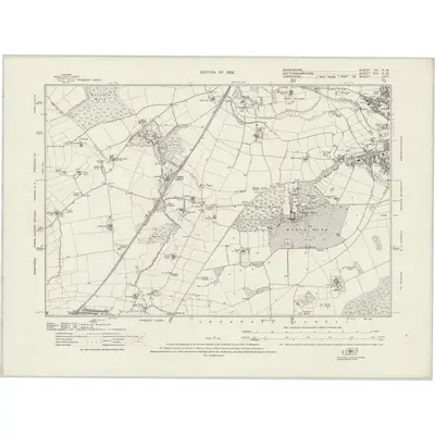 1914 Map of Derbyshire XX.NW, 1922 Print