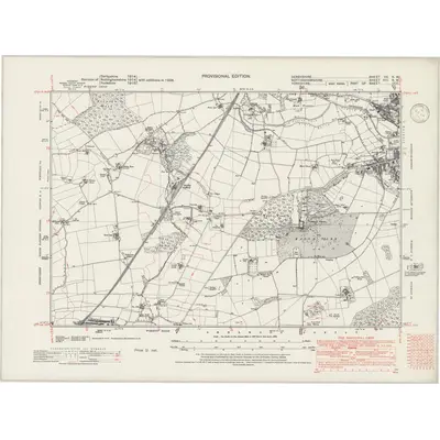 1938 Map of Derbyshire XX.NW, 1946 Print