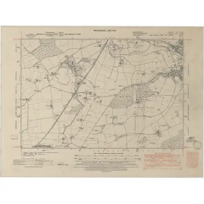 1947 Map of Derbyshire XX.NW, 1950 Print