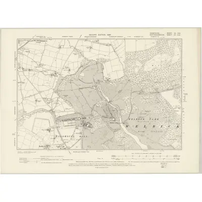 1897 Map of Derbyshire XX.SW, 1899 Print
