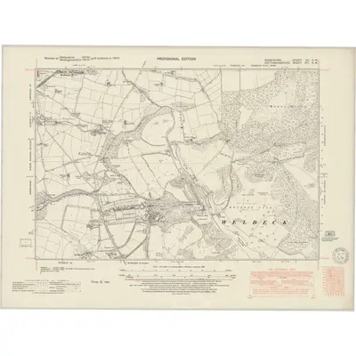 1947 Map of Derbyshire XX.SW, 1950 Print