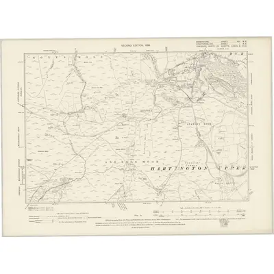1897 Map of Derbyshire XXI.NE, 1899 Print