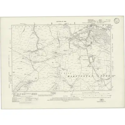 1897 Map of Derbyshire XXI.NE, 1933 Print