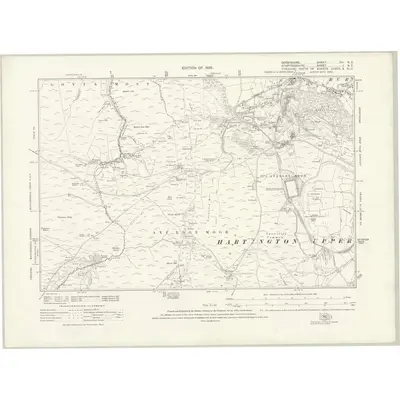 1919 Map of Derbyshire XXI.NE, 1925 Print