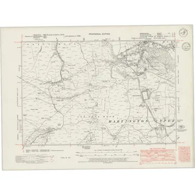 1938 Map of Derbyshire XXI.NE, 1945 Print