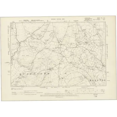 1897 Map of Derbyshire XXI.SE, 1900 Print