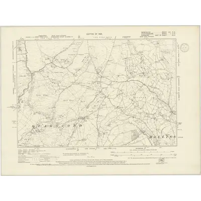 1919 Map of Derbyshire XXI.SE, 1937 Print