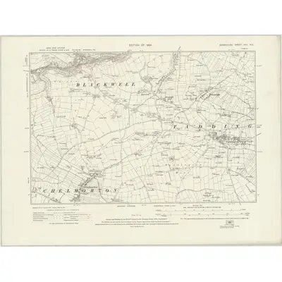 1919 Map of Derbyshire XXII.NE, 1924 Print