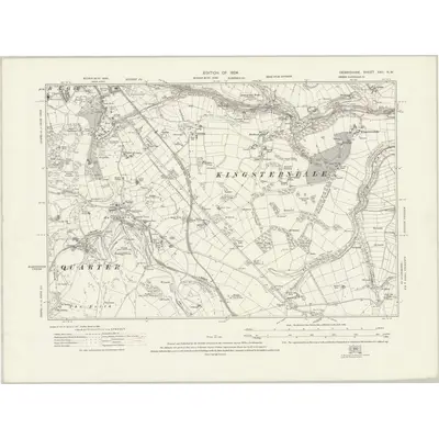 1919 Map of Derbyshire XXII.NW, 1924 Print