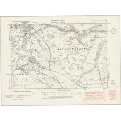 1938 Map of Derbyshire XXII.NW, 1946 Print