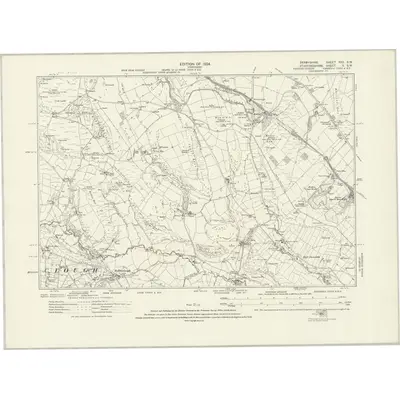 1919 Map of Derbyshire XXII.SW, 1924 Print