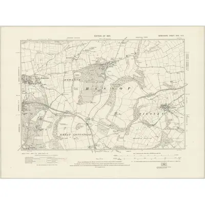 1919 Map of Derbyshire XXIII.NE, 1923 Print