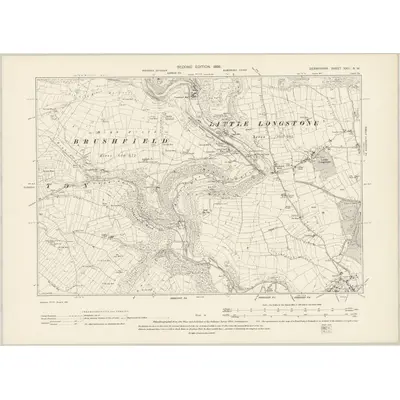 1897 Map of Derbyshire XXIII.NW, 1899 Print