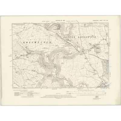 1919 Map of Derbyshire XXIII.NW, 1923 Print