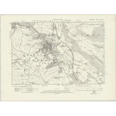 1920 Map of Derbyshire XXIII.SE, 1923 Print