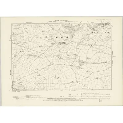 1897 Map of Derbyshire XXIII.SW, 1899 Print