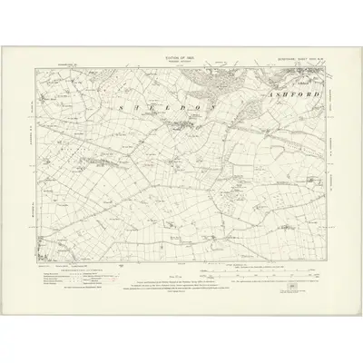 1919 Map of Derbyshire XXIII.SW, 1923 Print